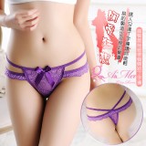 《AIMEI GIAREN》幻愛狂想！露臀蕾絲細帶蝴蝶結丁字褲﹝紫﹞