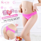 《AIMEI GIAREN》偷心時刻！寬版波浪紋蕾絲褲頭T字褲﹝玫紅﹞