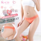 《AIMEI GIAREN》偷心時刻！寬版波浪紋蕾絲褲頭T字褲﹝粉橘﹞