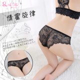 《AIMEI GIAREN》情蜜旋律！微透裸肌滿版蕾絲三角褲﹝黑﹞